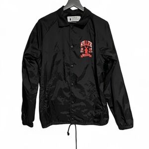 Dutch Bros VINTAGE “Killer Coffee” Black Snap Button Down Jacket Size  Med RARE